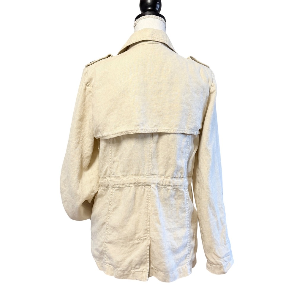Sanctuary Linen Utility Jacket Beige‎ Double Breasted Belted XS - Picture 2 of 9